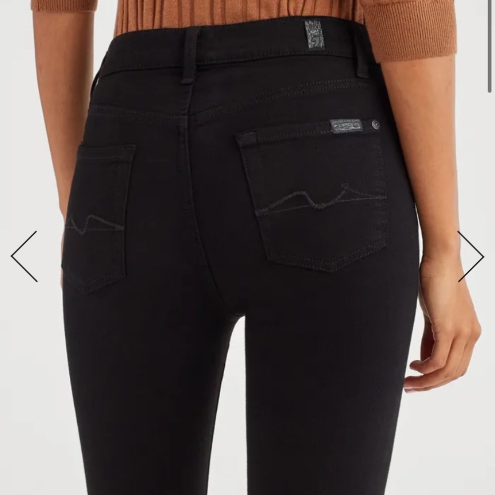 7 for All Mankind High Waist Skinny Black Jeans